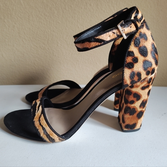 Aldo Shoes - Aldo Women's Jerayclya Cheetah Animal Print Ankle Strap Block Heel Sandals 8.5